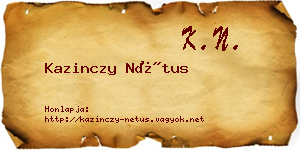 Kazinczy Nétus névjegykártya